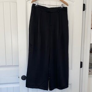 a new day Black Wide Leg Satin Dress Pants Trousers size 12